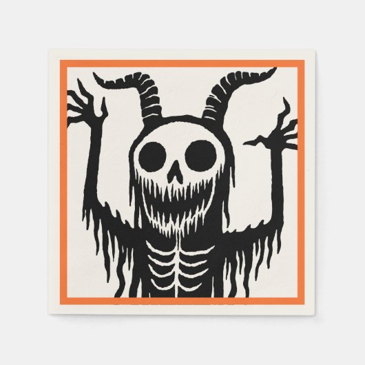 Creepy Devil Skull Halloween Servet (Voorkant)