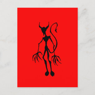 Creepy Devil Stick Figuur Briefkaart