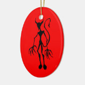 Creepy Devil Stick Figuur Keramisch Ornament (Links)