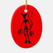 Creepy Devil Stick Figuur Keramisch Ornament (Voorkant)