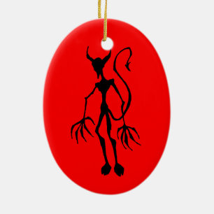 Creepy Devil Stick Figuur Keramisch Ornament