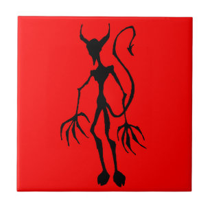 Creepy Devil Stick Figuur Tegeltje