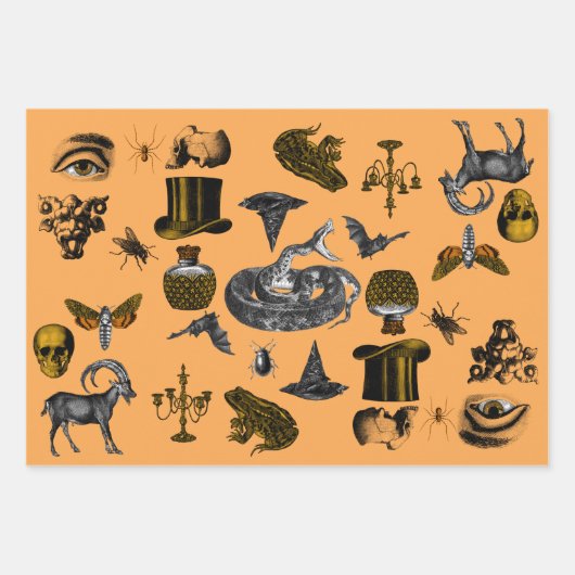 Creepy dingen, ogen en noodlottige patroonwikkelin inpakpapier vel (Voorkant)