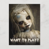 Creepy Doll Budget Volwassen Halloween Uitnodiging (Voorkant)