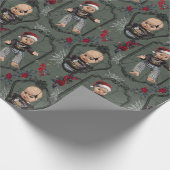 Creepy Doll Christmas Wrapping Paper Cadeaupapier (Hoek)