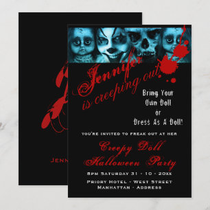 Creepy Doll Costume Party Halloween Evil Scary Kaart