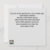 Creepy doll fabriekskaart voor hallowweed bedankkaart (Achterkant)