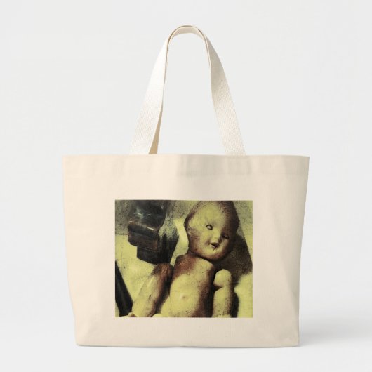 Creepy Doll Grote Tote Bag (Voorkant)