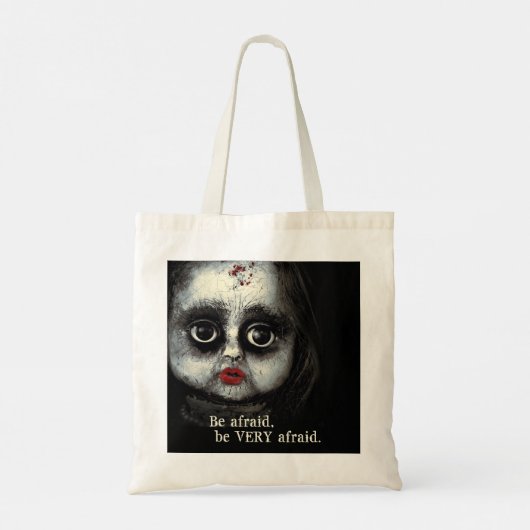 Creepy Doll Haunted Halloween Horror Tote Bag (Achterkant)