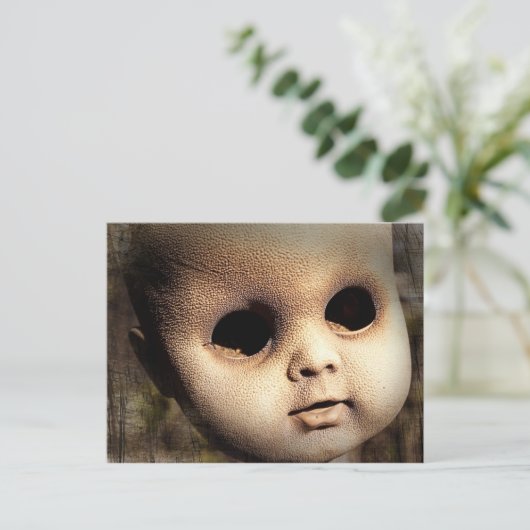 Creepy Doll Head met ontbrekende ogen Briefkaart (Staand voorkant)