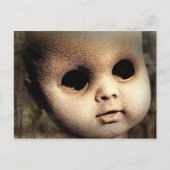 Creepy Doll Head met ontbrekende ogen Briefkaart (Voorkant)