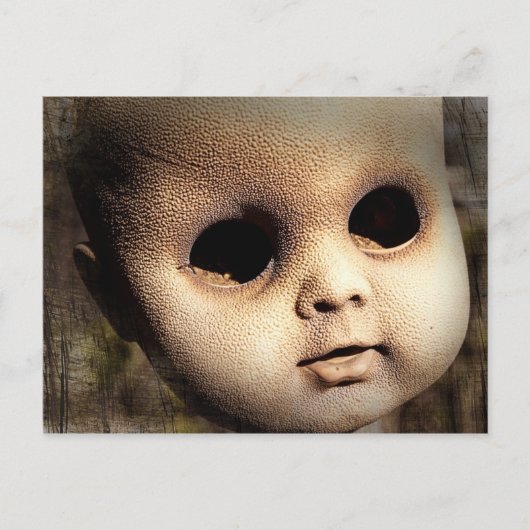 Creepy Doll Head met ontbrekende ogen Briefkaart (Voorkant)