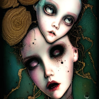 Creepy Doll Horror Art Kussen