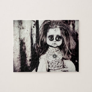 Creepy  Doll in zwart-wit Legpuzzel