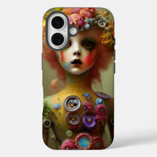 Creepy Doll met Buttonnen Halloween iPhone 16 Hoesje