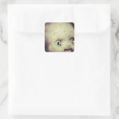 Creepy Doll Vierkante Sticker (Tas)