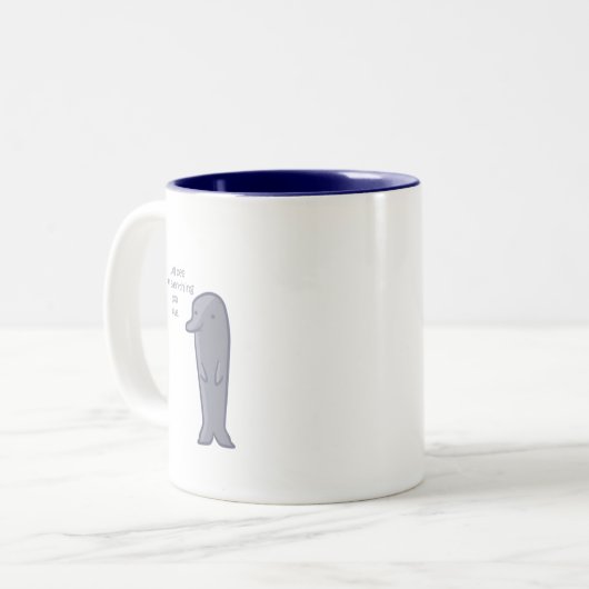 Creepy Dolphin-mok Tweekleurige Koffiemok (Voorkant links)