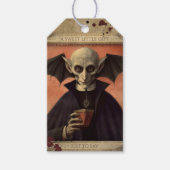 Creepy Dracula Halloween-gunst Cadeaulabel (Voorkant)