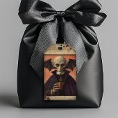 Creepy Dracula Halloween-gunst Cadeaulabel