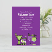 Creepy Drinken Halloween Party Kaart (Staand voorkant)