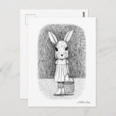 Creepy Easter Bunny Monochrome Horror Gothic Art Briefkaart (Voorkant / Achterkant)