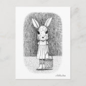 Creepy Easter Bunny Monochrome Horror Gothic Art Briefkaart (Voorkant)