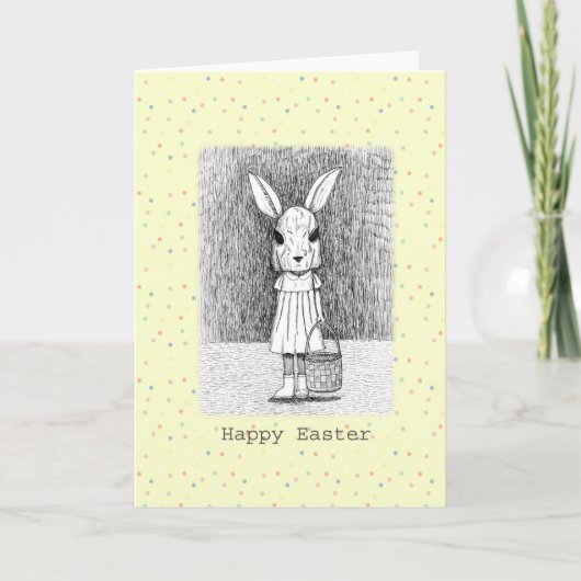 Creepy Easter Bunny Weird Dark Art Adult Pasen Kaart (Voorkant)