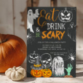 Creepy Eat Drink & Be Scary Halloween Kaart