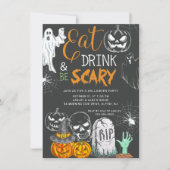 Creepy Eat Drink & Be Scary Halloween Kaart (Voorkant)
