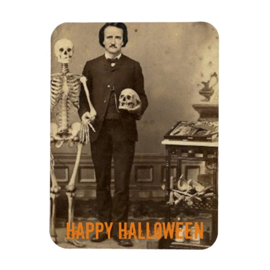 Creepy Edgar Allan Poe Halloween Magneet (Verticaal)