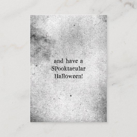 Creepy Eerie Doll Afraid Halloween Contactkaartje (Achterkant)