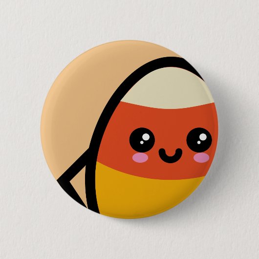 Creepy Egg Candy Corn - Halloween Ronde Button 5,7 Cm (Voorkant)