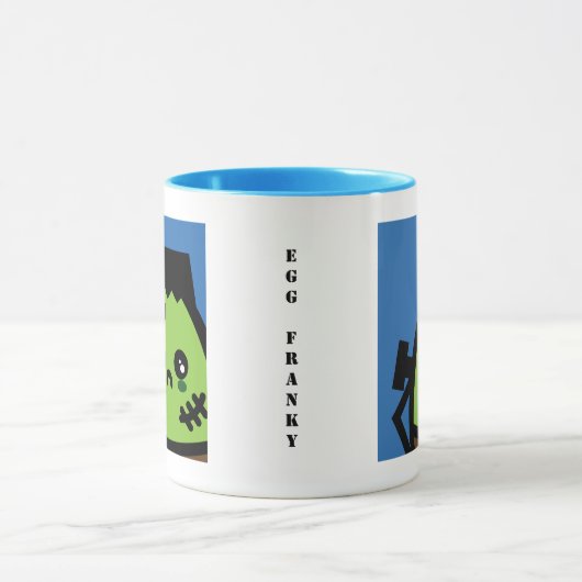 Creepy Egg Frankenstein Halloween | jouw namen toe Mok (Midden)