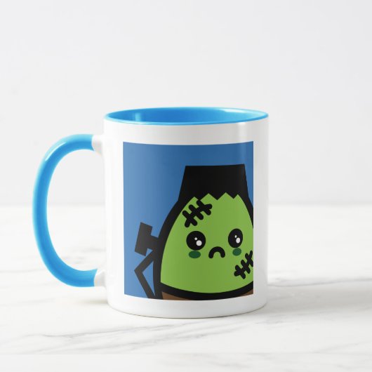 Creepy Egg Frankenstein Halloween | jouw namen toe Mok (Links)