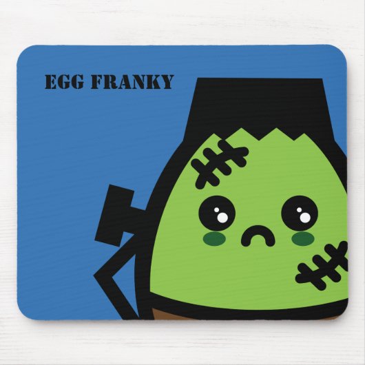 Creepy Egg Frankenstein Halloween | jouw namen toe Muismat (Voorkant)