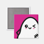 Creepy Egg Ghost - Halloween Magneet (Voorkant / Achterkant)
