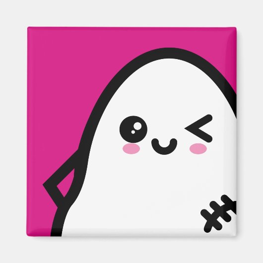 Creepy Egg Ghost - Halloween Magneet (Voorkant)