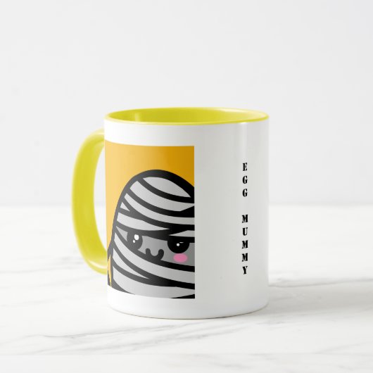 Creepy Egg Mummy - Halloween | Jouw namen toevoege Mok (Voorkant links)