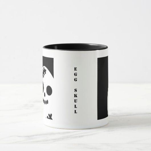 Creepy Egg Skull - Halloween | Jouw namen toevoege Mok (Midden)