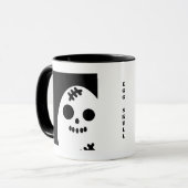 Creepy Egg Skull - Halloween | Jouw namen toevoege Mok (Voorkant links)