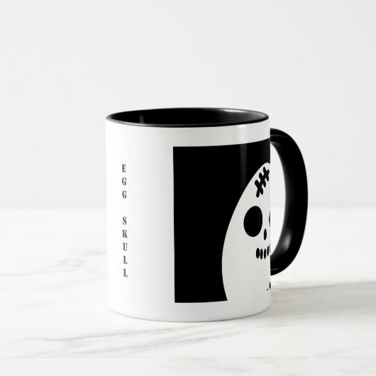 Creepy Egg Skull - Halloween | Jouw namen toevoege Mok (Voorkant rechts)