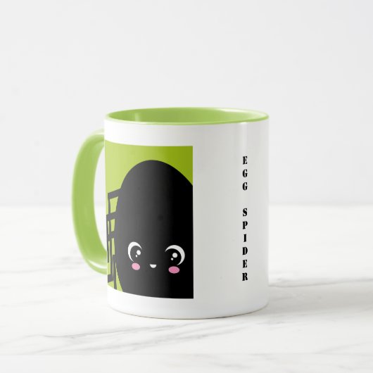 Creepy Egg Spider - Halloween | Jouw namen toevoeg Mok (Voorkant links)