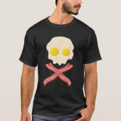 Creepy Ei Bacon Skull Ghost Gezicht Monster Zombie T-shirt (Voorkant)