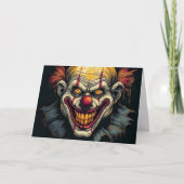 Creepy enge clown blij Halloween Kaart (Voorkant)