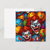 Creepy enge clowns Halloween Feestdagenkaart (Voorkant / Achterkant)
