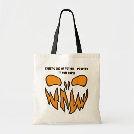Creepy Enge Gezicht Halloween Trick or treat Grapp Tote Bag (Voorkant)