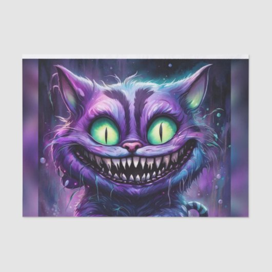 Creepy enge Halloween Cheshire Cat Decoupage Tissuepapier (Voorkant)