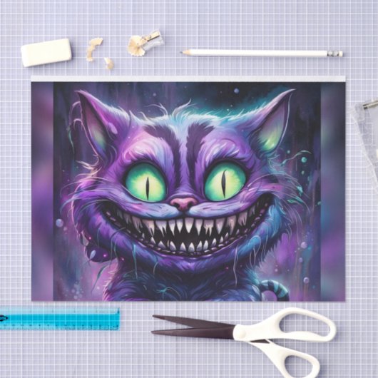 Creepy enge Halloween Cheshire Cat Decoupage Tissuepapier (Craft)