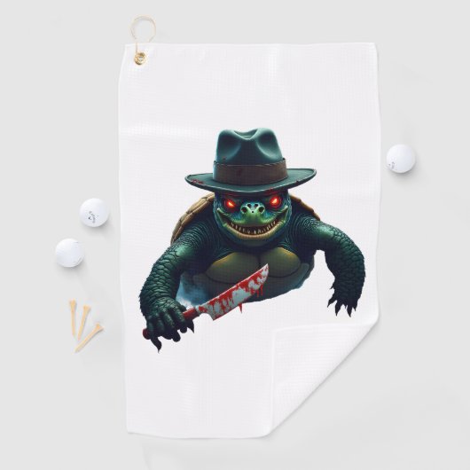 Creepy enge Halloween schildpad T-shirt Golfhanddoek (Insitu)