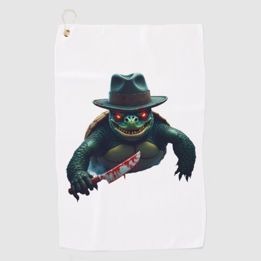 Creepy enge Halloween schildpad T-shirt Golfhanddoek (Voorkant)